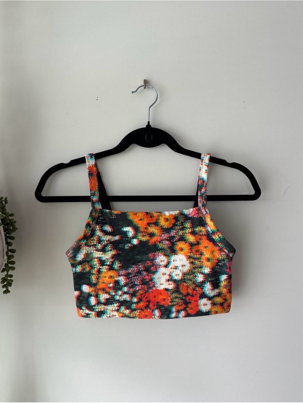 aerie Floral Crop Tank Top - Orange Multi